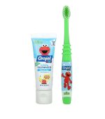 فرشاة ومعجون أسنان من ٣ أشهر الى ٢٤ شهر  نكهه التفاح والموز خالٍ من الفلورايد – أوراجيل